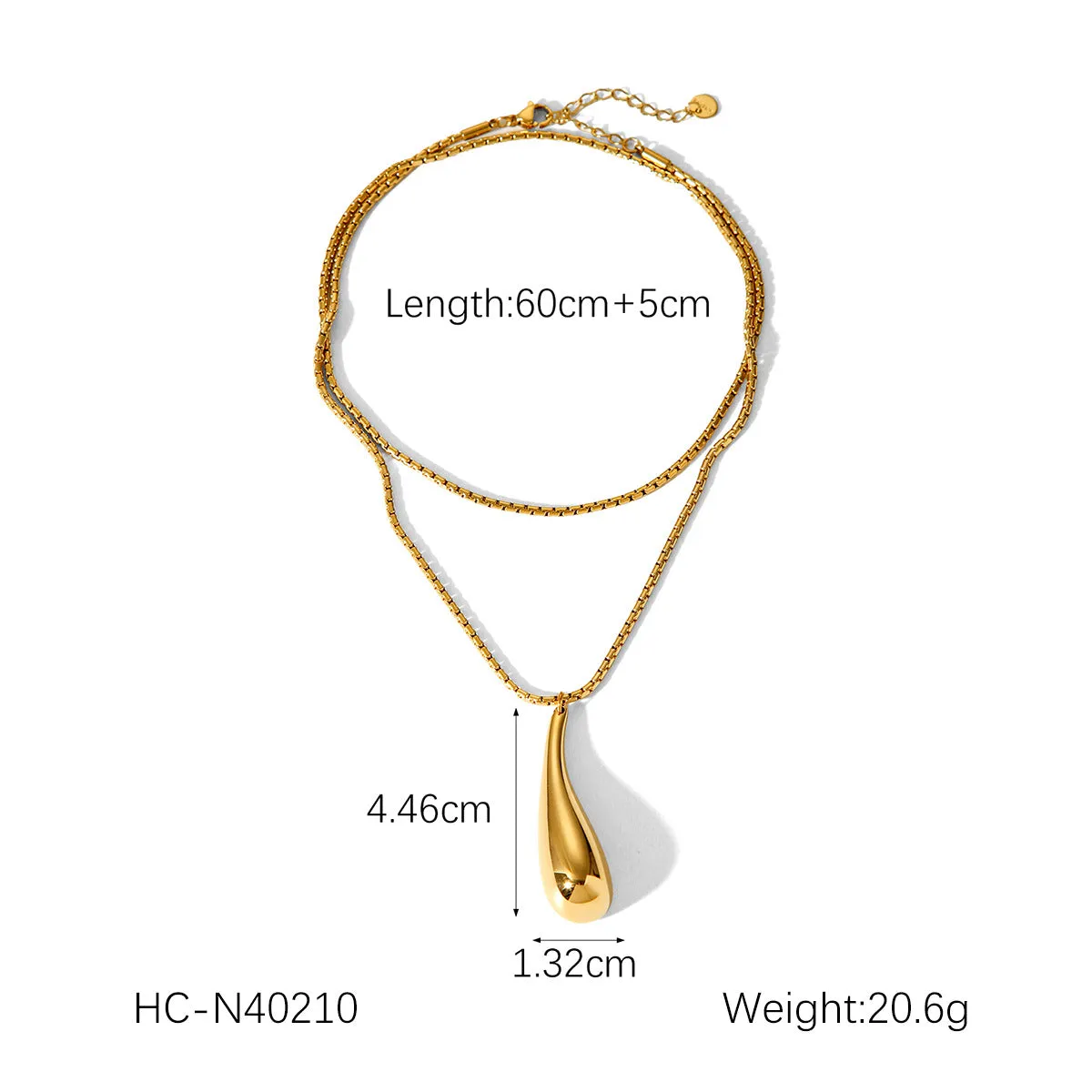 IG Style Chain Droplet Stainless Steel Electroplating Necklaces