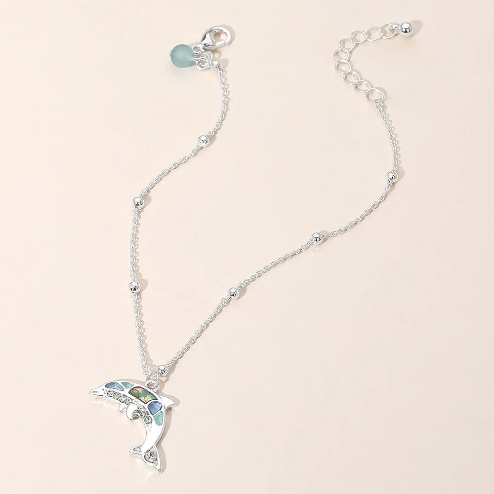 iLLASPARKZ Abalone Dolphin Charm Anklet