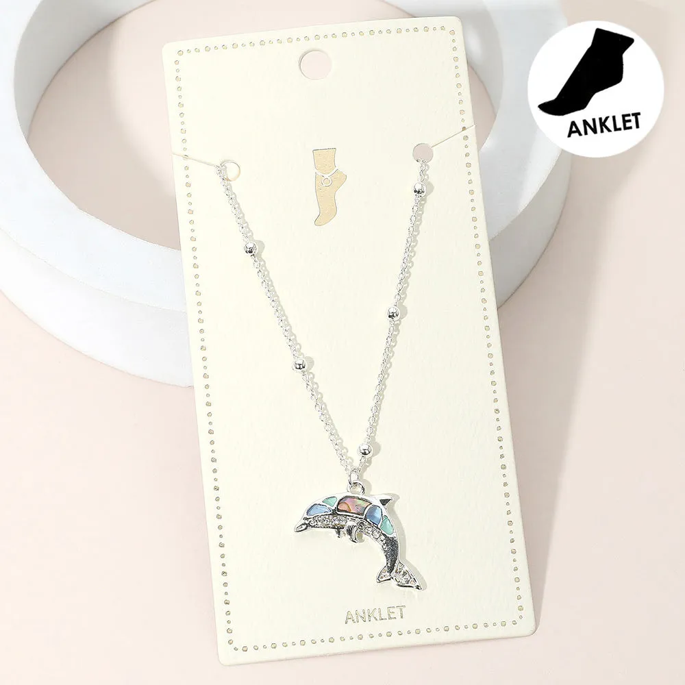 iLLASPARKZ Abalone Dolphin Charm Anklet