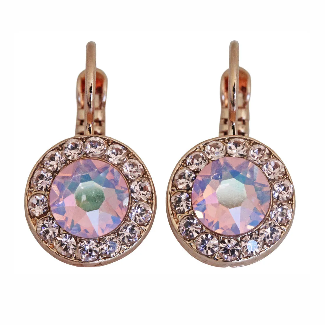 Mariana "Flamingo" Rose Gold Plated Must-Have Round Pavé Crystal Earrings, 1129 5001rg