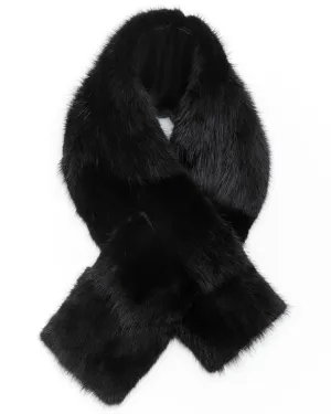 Men's Black Muskrat Fur Scarf
