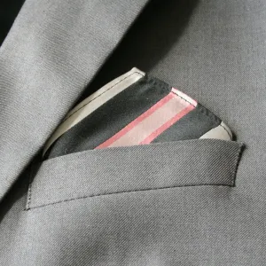 Mini Black, Pink and Silver Stripe Pocket Square