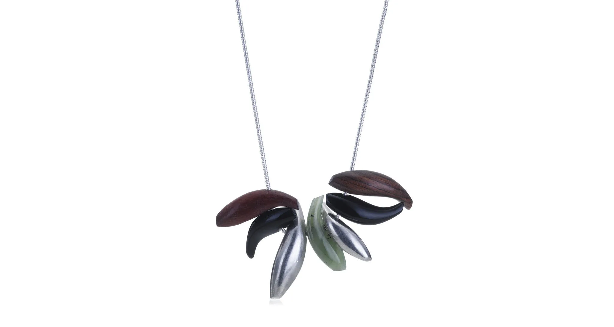 Multi-Pendant Silver Necklace
