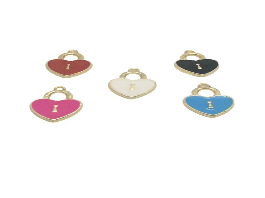 Multicolour Heart Lock Designer Charms