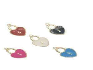 Multicolour Heart Lock Designer Charms