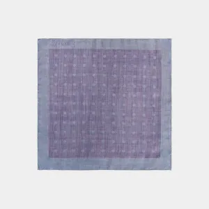 Navy & Purple Spot Silk & Wool Pocket Square