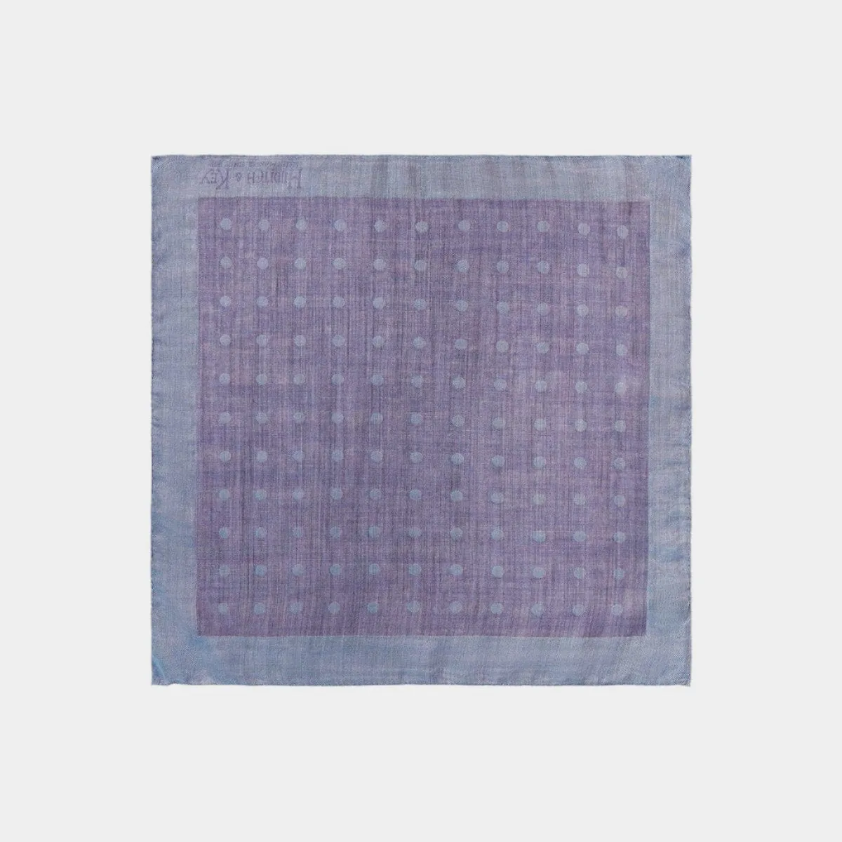 Navy & Purple Spot Silk & Wool Pocket Square