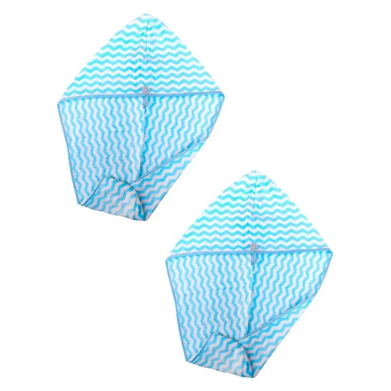 Neriah High Absorbent Hair Towel (Blue) - Set Of Two