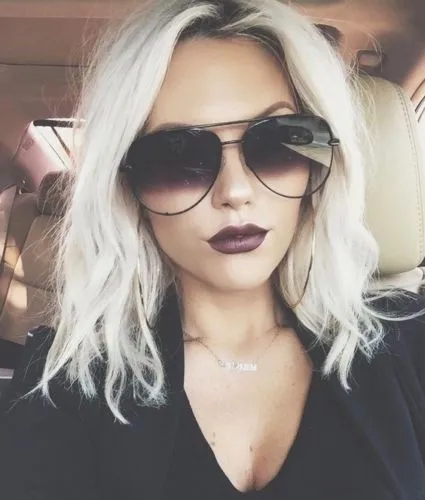 Ombre Purple Gradient Metal Aviator Sunglasses