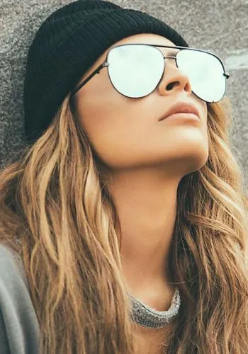 Ombre Purple Gradient Metal Aviator Sunglasses