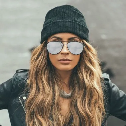Ombre Purple Gradient Metal Aviator Sunglasses