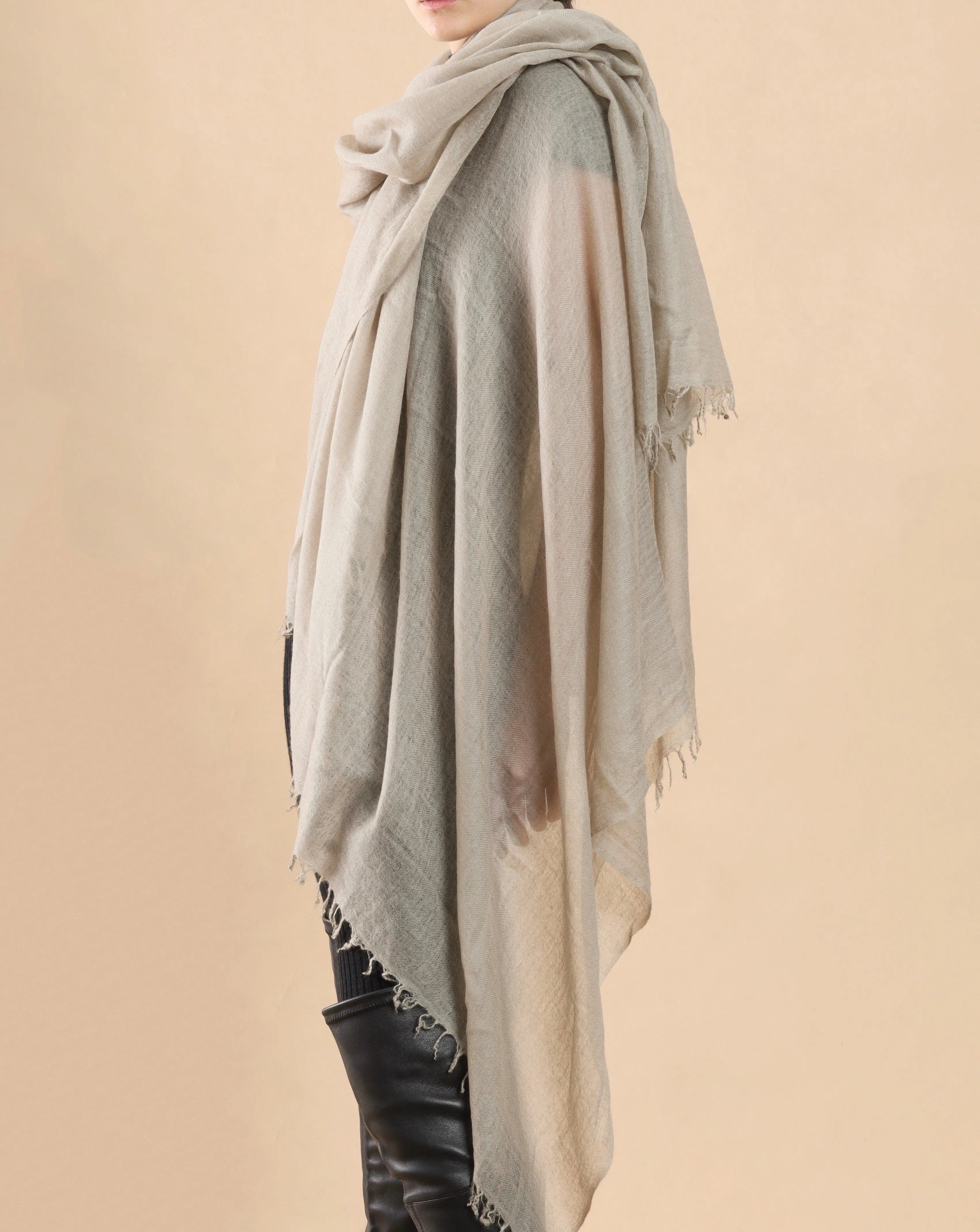 PURE CASHMERE TAUPE WRAP / Sold Out