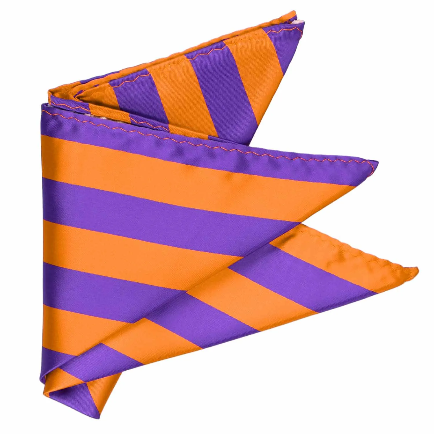 Purple and Orange Striped Pocket Square
