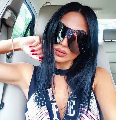 "The Shield" Studded Black Aviator Sunglasses