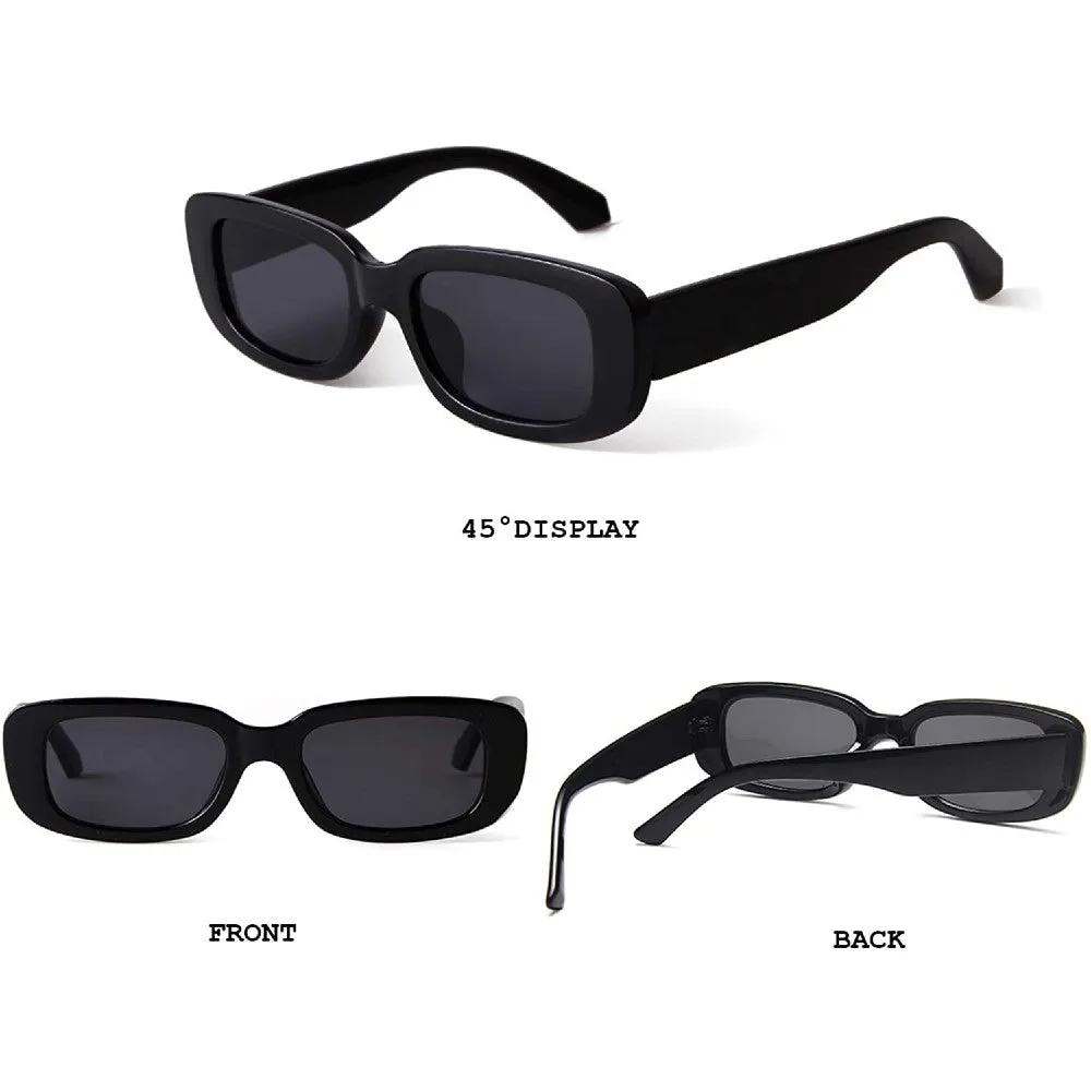 Rectangle Sunglasses Retro Driving Glasses 90s Vintage Fashion Narrow Square Frame - Jessie