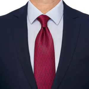 Red and Blue Metropolis Duchesse Silk Tie