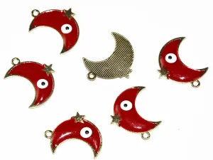 Red Moon Evil Eye Charms