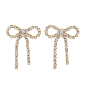 Rhinestone Bow Earrings