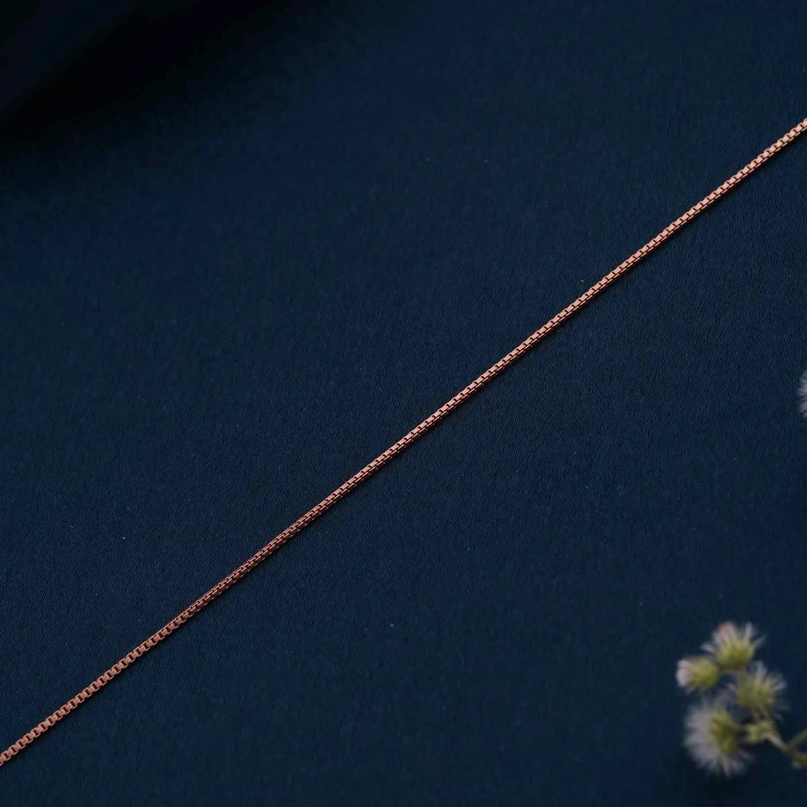 Rose Gold Box Chain Anklet
