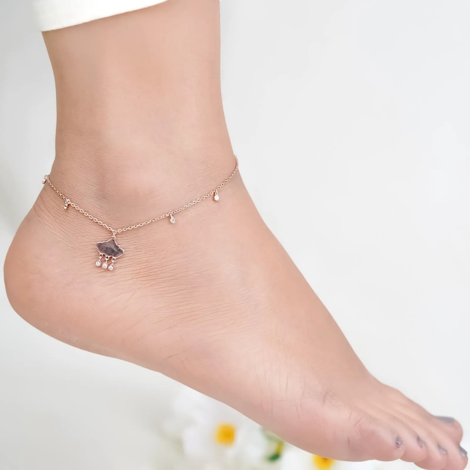 Rose Gold Cloud Of Love Anklet