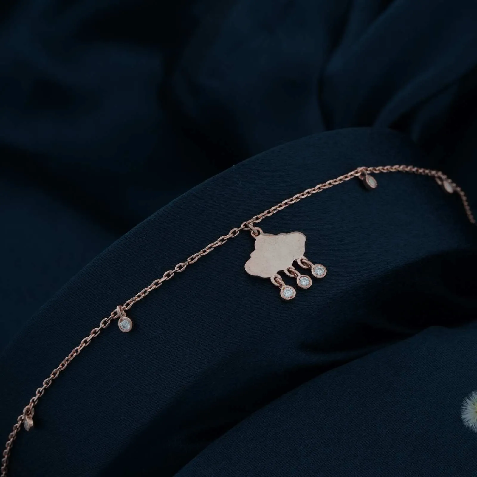 Rose Gold Cloud Of Love Anklet