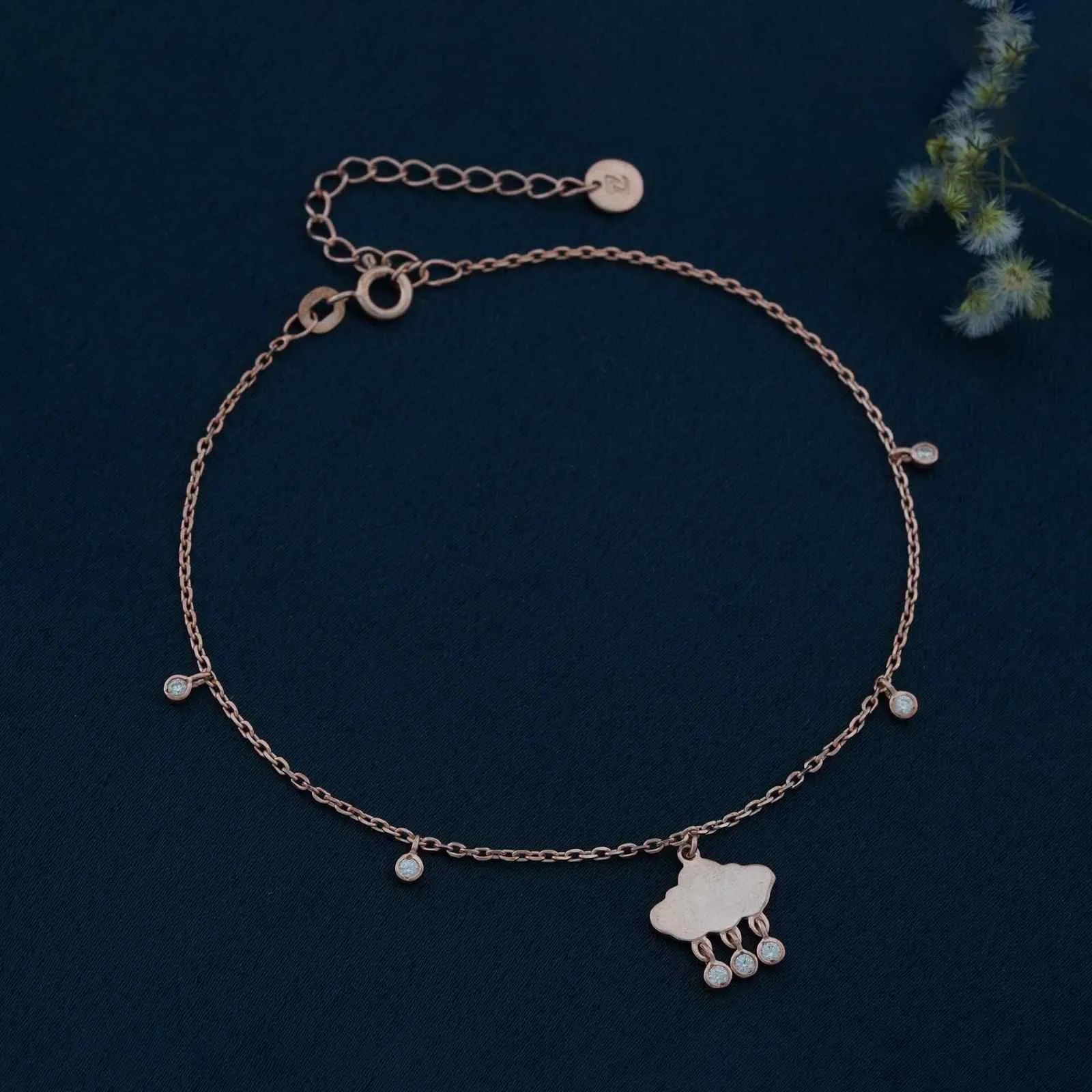 Rose Gold Cloud Of Love Anklet