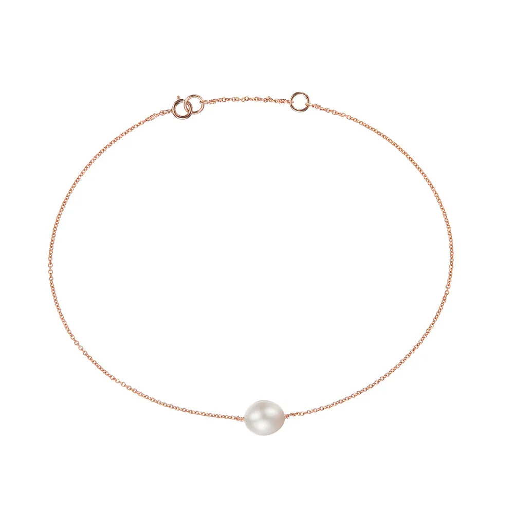 Rose Gold Large Pearl Anklet