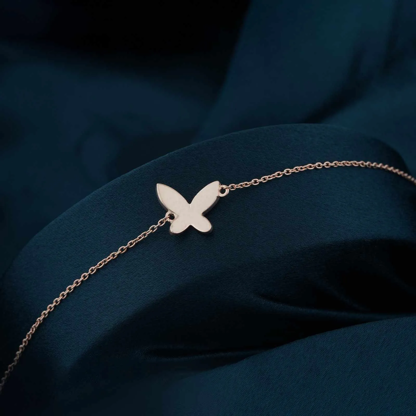 Rose Gold Mini Butterfly Anklet