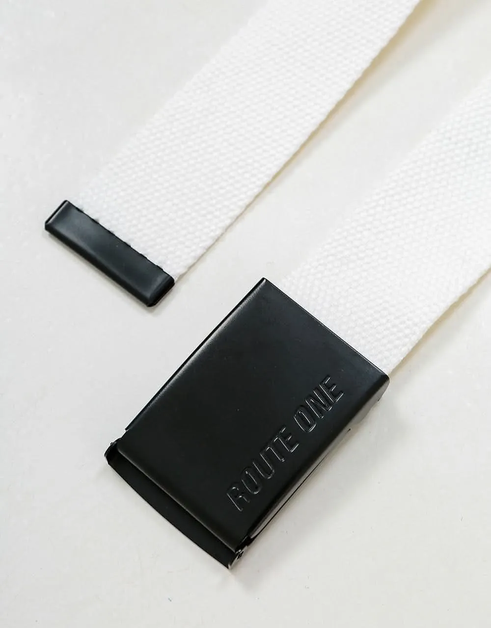 Route One Athletic Web Belt - White