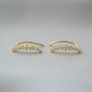 RÊVE ROUND AND PEAR CRYSTAL CLIMBER EARRINGS