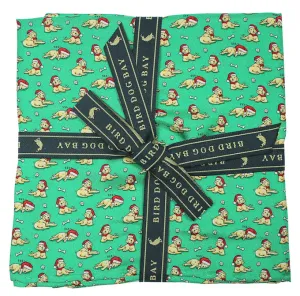 Santa Paws: Pocket Square - Green with Yellow