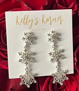 SHIMMERING SNOWFLAKE EARRINGS