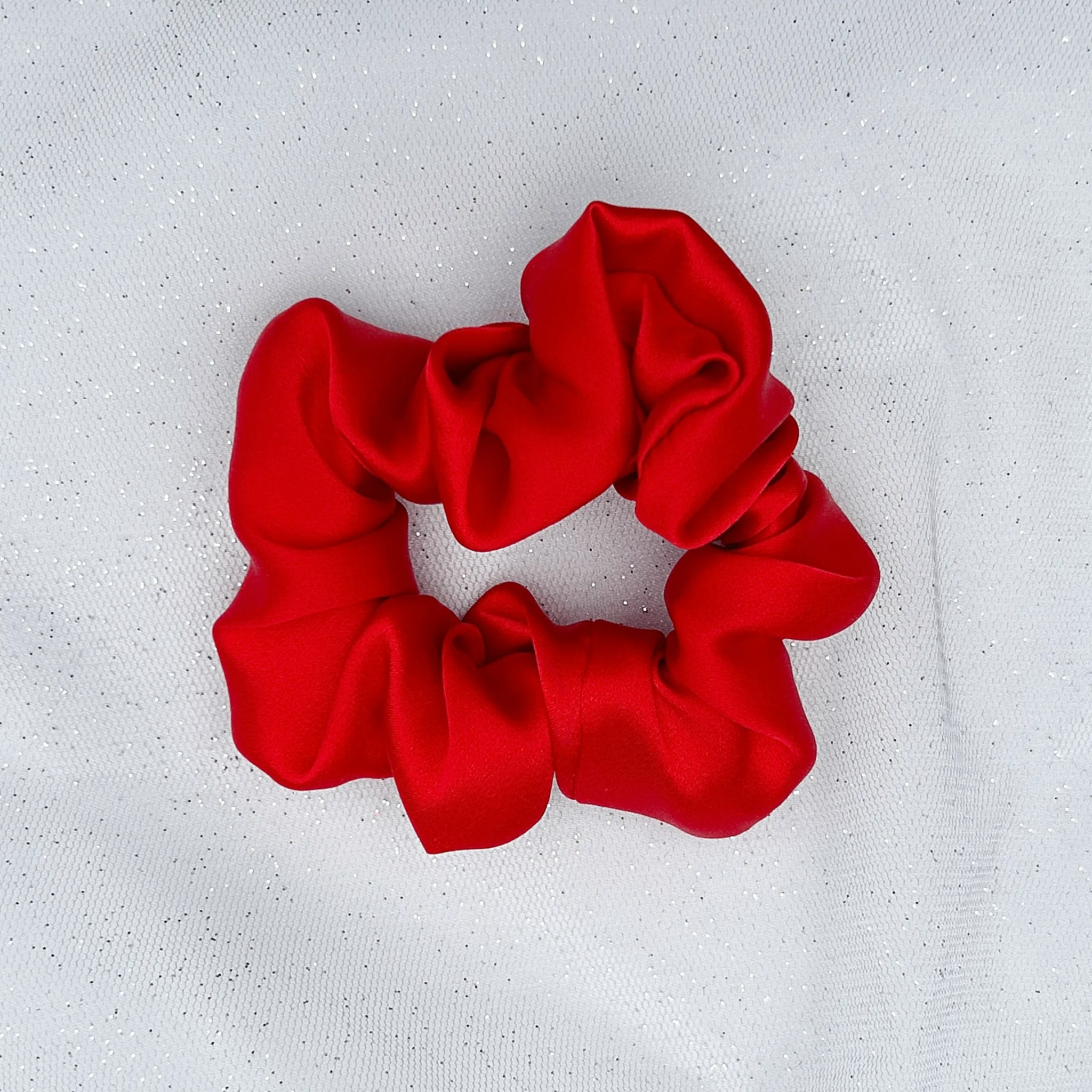 Silk Scrunchie in Red Mulberry Silk