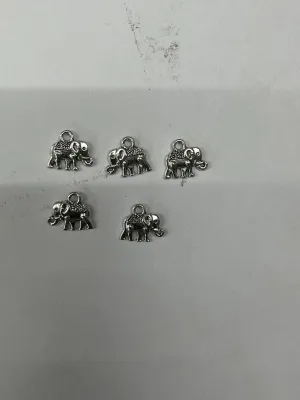 Silver Elephant Metal Charms