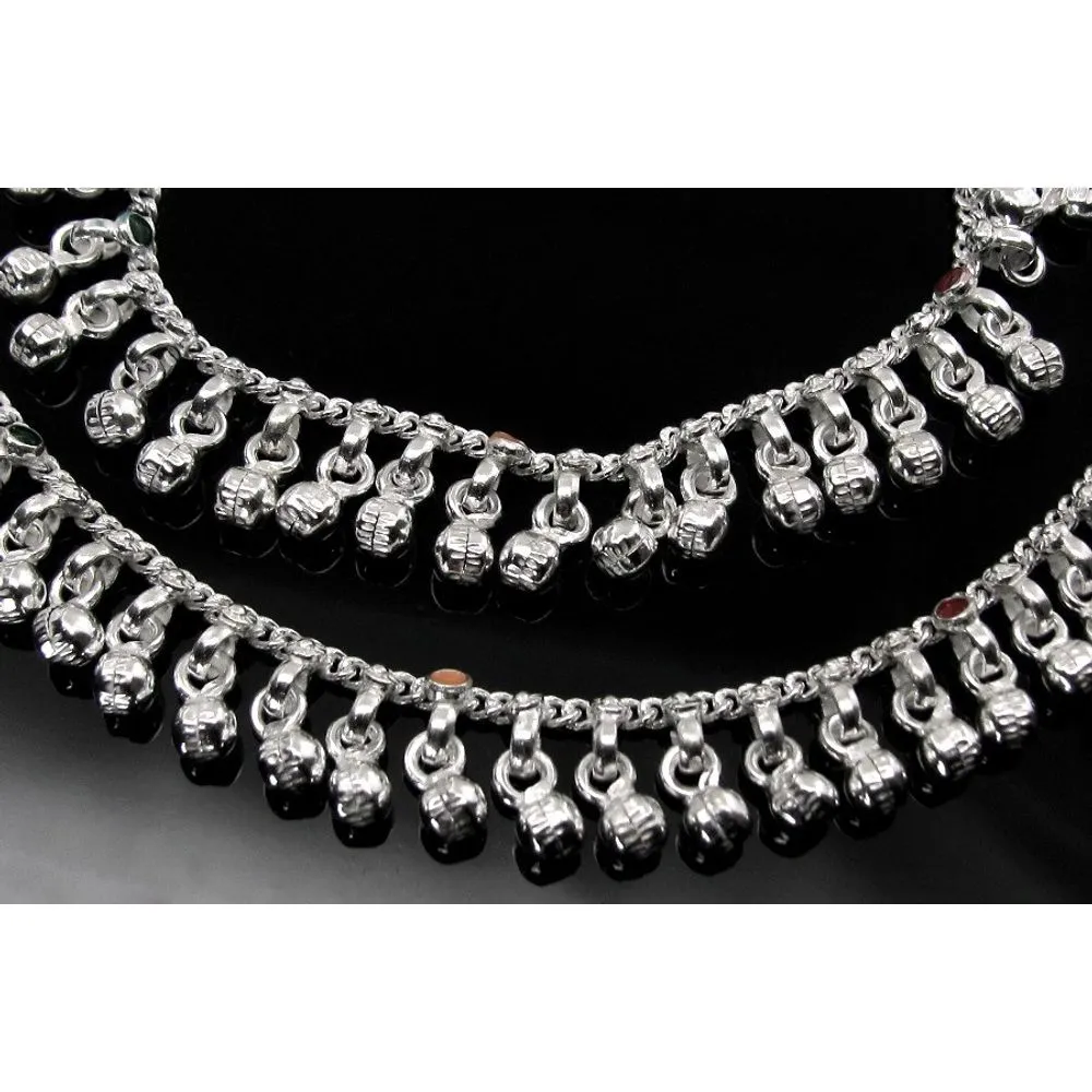Silver Kids Anklets Ankle chain Bracelet 6.5"