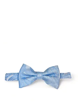 Sky Blue Paisley Bow Tie and Pocket Square