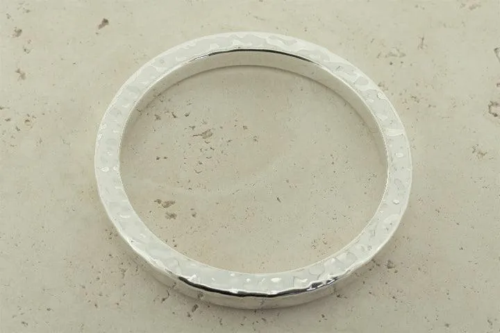 Square edge hammered bangle