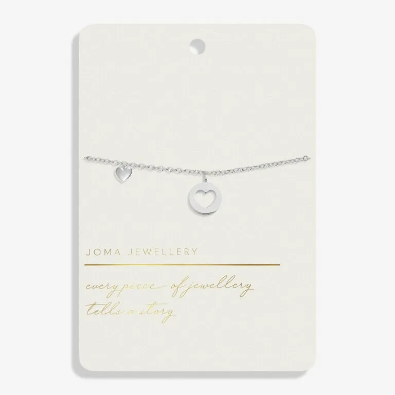 Style Stories Pavé Edge Heart Bracelet In Silver Plating
