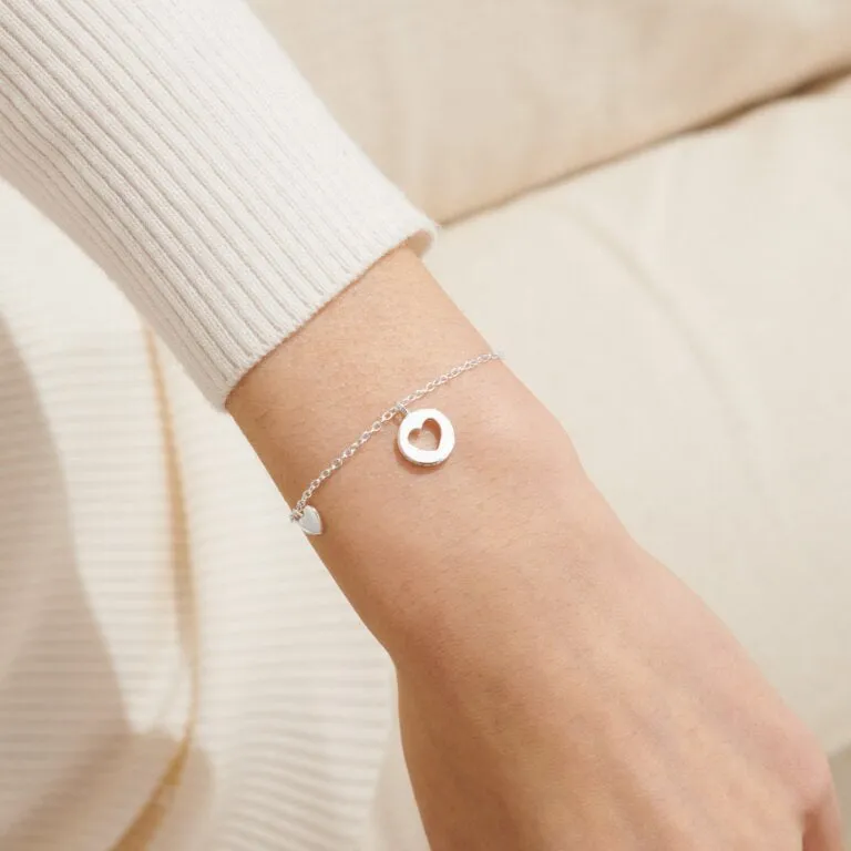 Style Stories Pavé Edge Heart Bracelet In Silver Plating