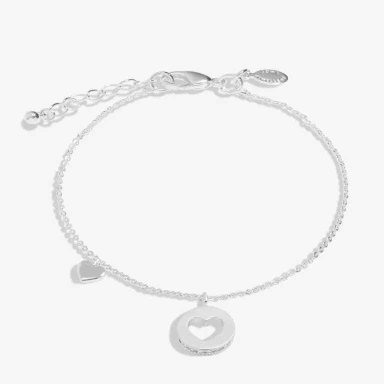 Style Stories Pavé Edge Heart Bracelet In Silver Plating