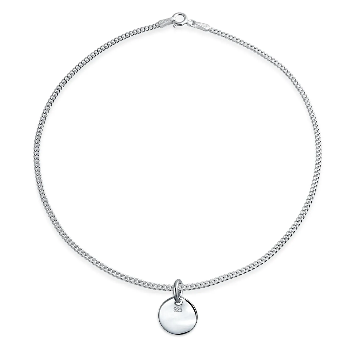 Tiny Minimalist ABC Block Letter Anklet Ankle Bracelet Sterling Silver