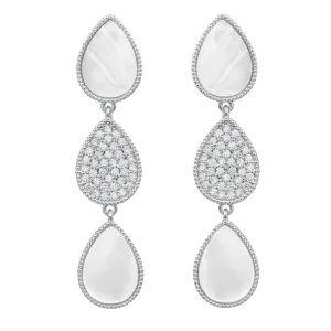 Triple Teardrop Pearl Earrings