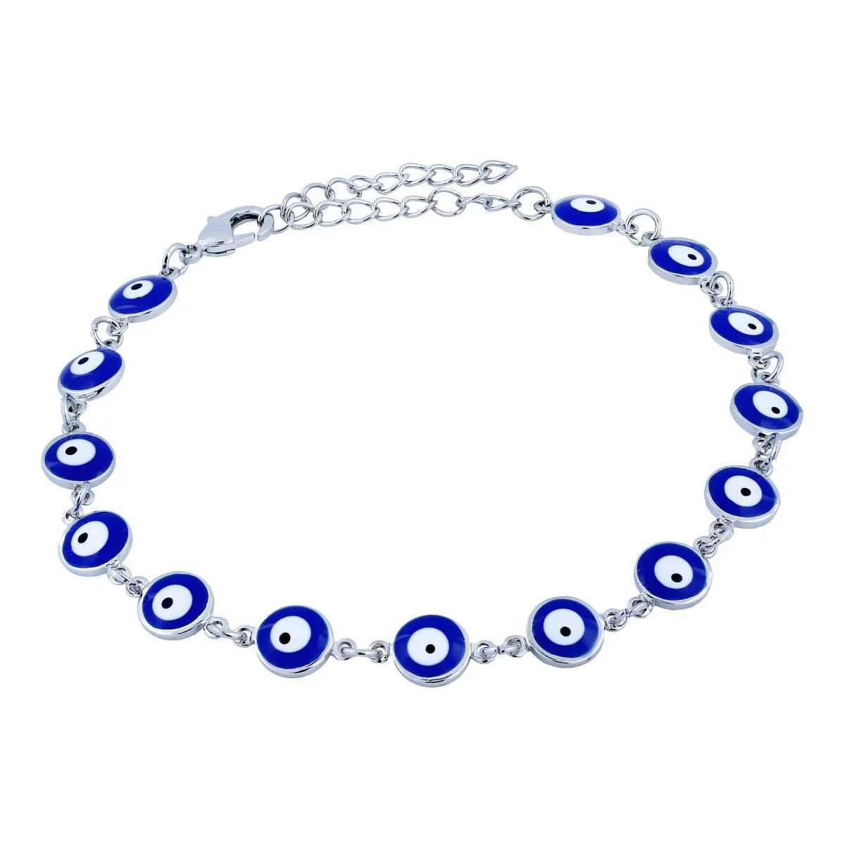 Turkish Blue Evil Eye Dainty Delicate Charms Single Leg Silver Payal