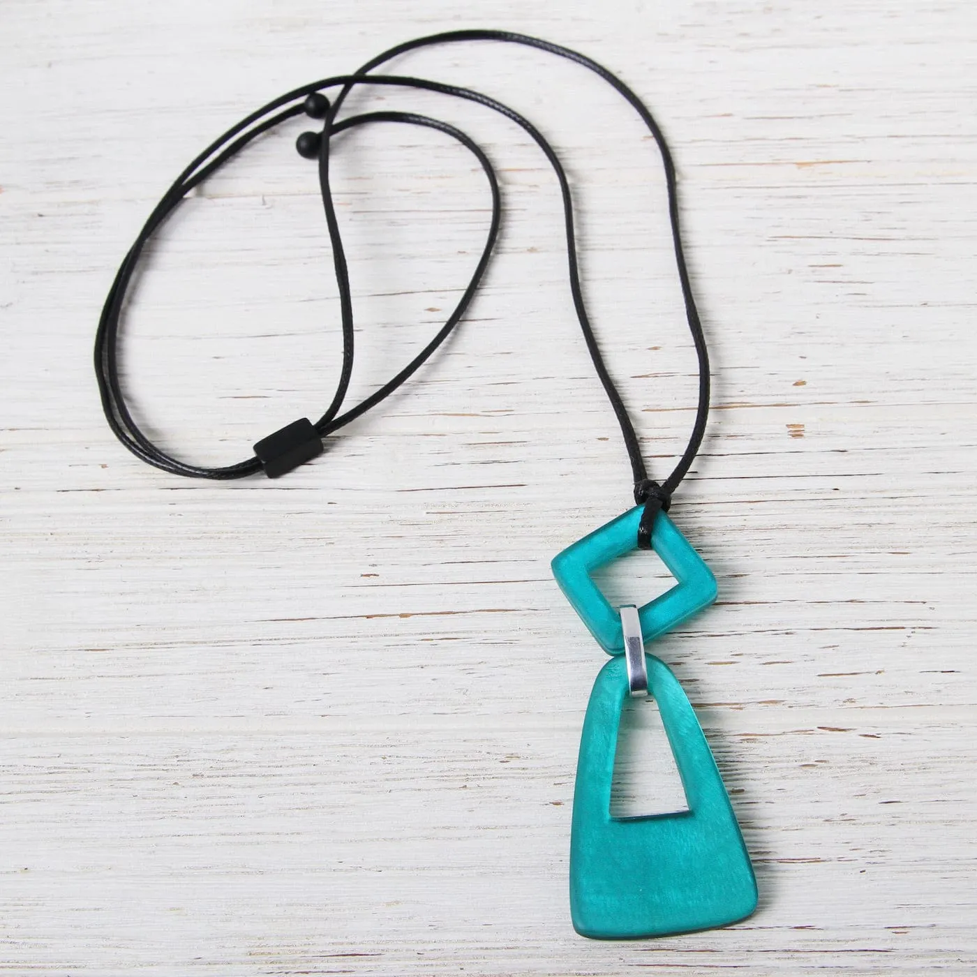 Turquoise Sliding Statement Resin Necklace