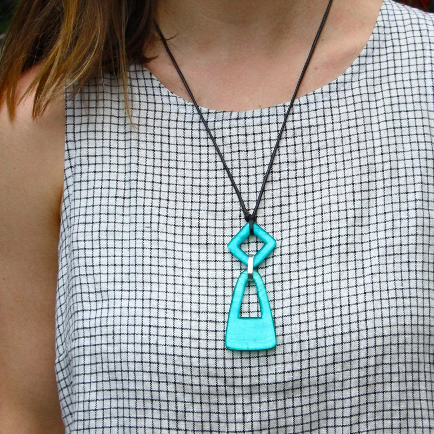 Turquoise Sliding Statement Resin Necklace