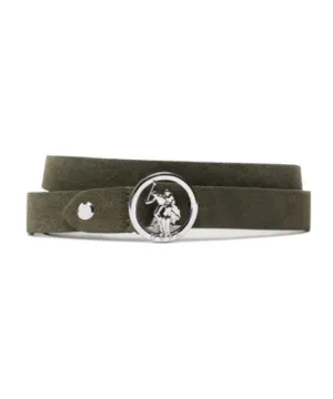 US POLO WOMEN TOWNIE BELT WOMAN H20 LEATHER IN GREEN