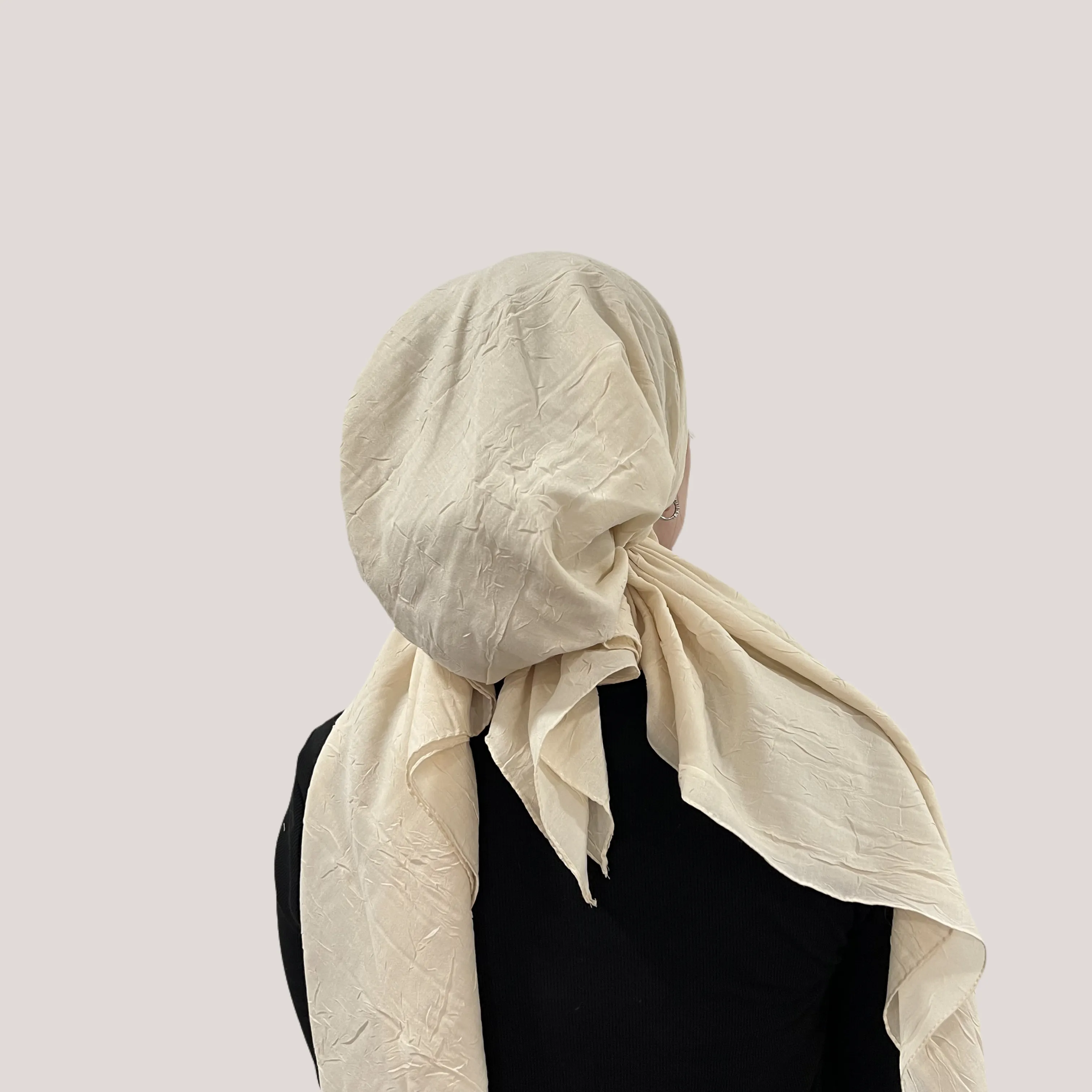 Vanilla Cream Bamboo Pre-Tied Scarf