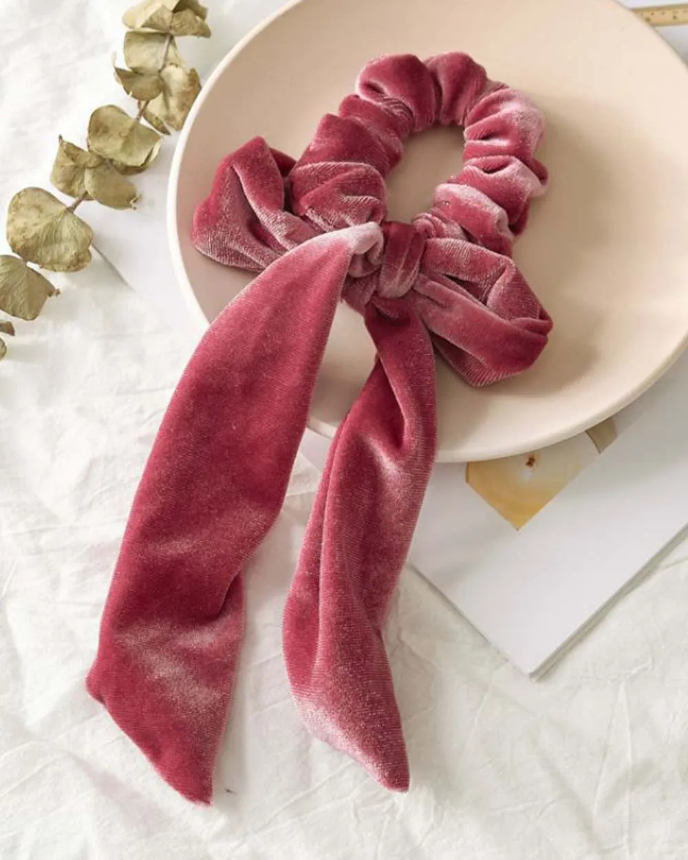 Velvet Scrunchie in Pink