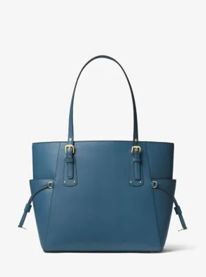 Voyager Small Crossgrain Leather Tote Bag