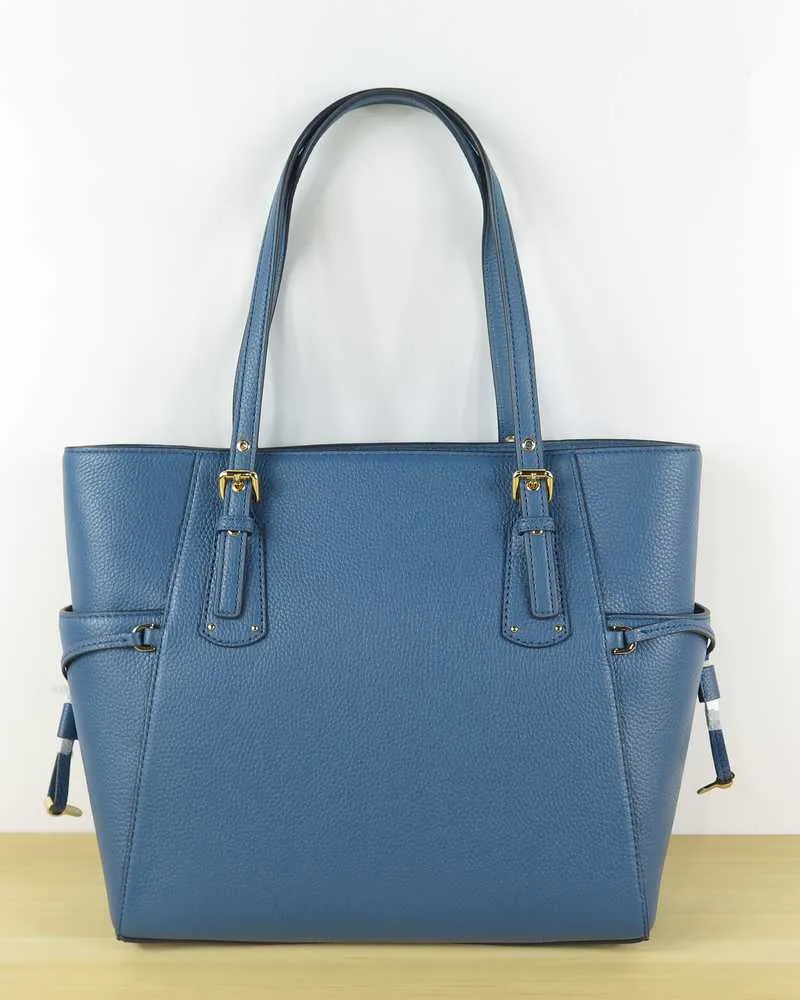 Voyager Small Crossgrain Leather Tote Bag